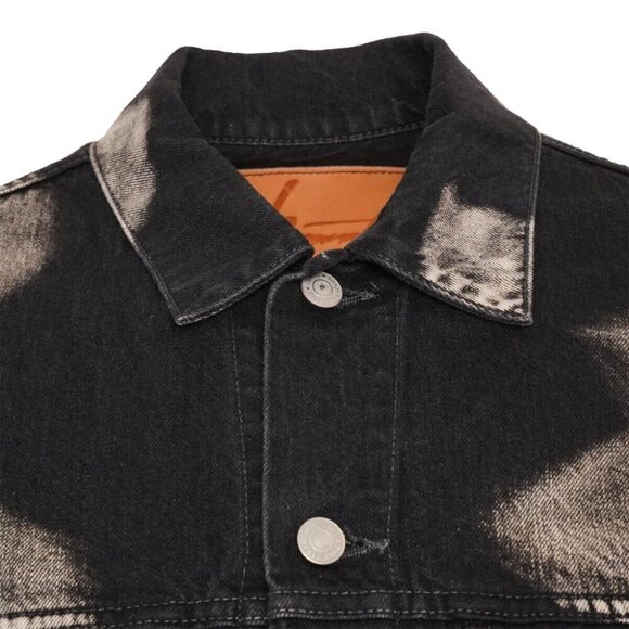 Yohji Yamamoto Pour Homme Washed Denim Jacket Mens 3 M Black He-Y07-534-1 - Picture 3 of 14